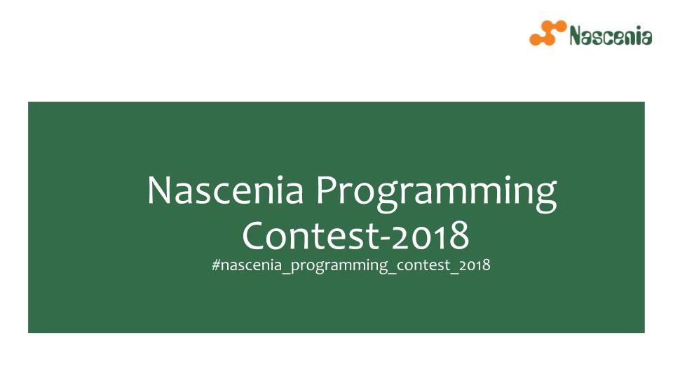 Nascenia Programming Contest – 2018